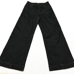Scotch & Soda Jeans Womens 10/30 Black Wide Leg Stretch Grunge Y2k Goth Rave
